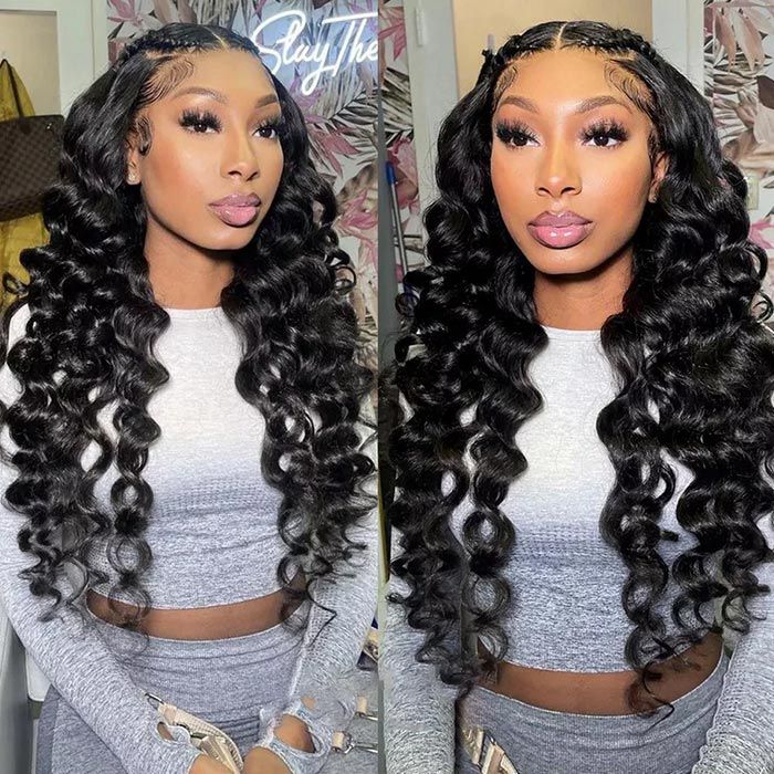 13x4 Pre Plucked Lace Frontal Closure with 3 Bundles Virgin Human