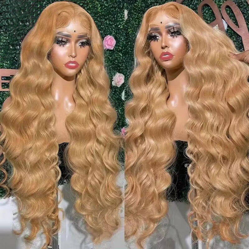 Honey Blonde 13x4 Lace Front Wigs Pre Plucked Blonde Body Wave Wigs 180%/250% Density
