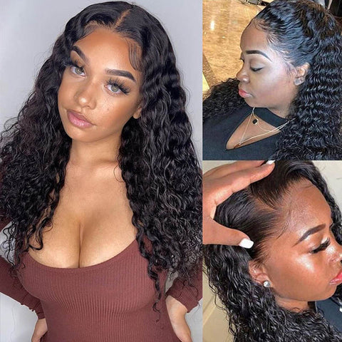  13x4 Lace Front Human Hair Wigs Water Wave 