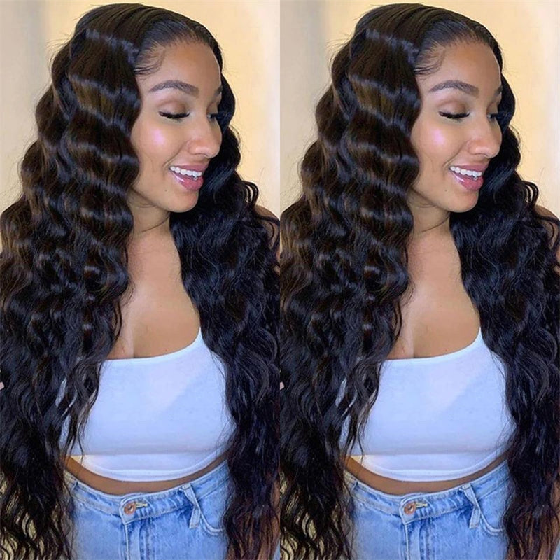 Loose Deep Wave 4 Bundles With 4x4 Lace Closure Human Hair