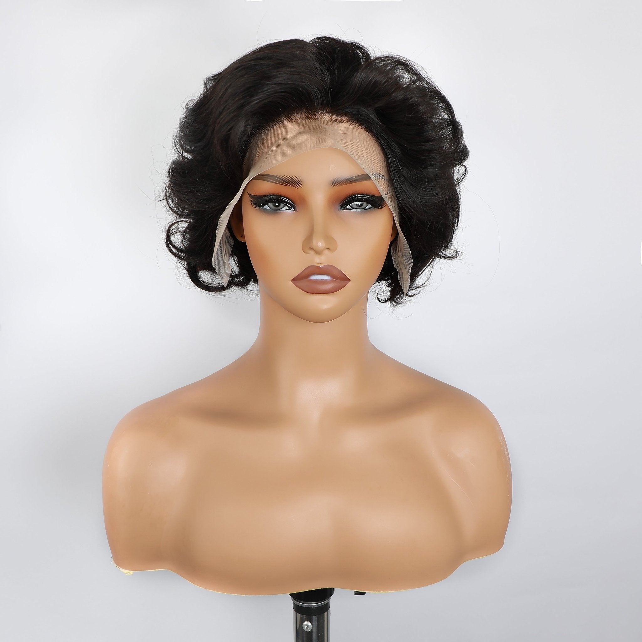 13x4 Bob Lace Front Wig Pixie Bob Wig Human Hair Lemoda Short Wavy Hair - Lemoda Hair