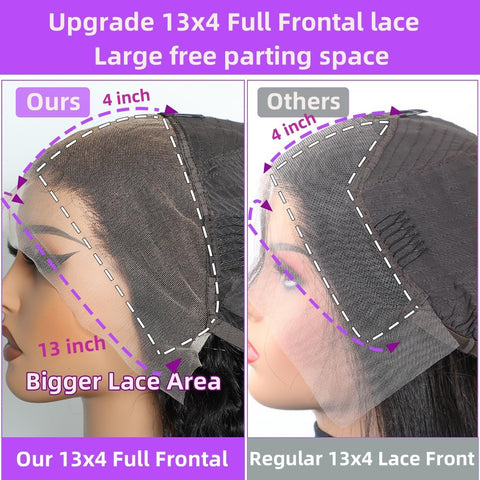 13x4 HD Lace Front Human Hair Wigs Pre Plucked Invisible Lace Water Wave Wigs 180% Density - Lemoda Hair