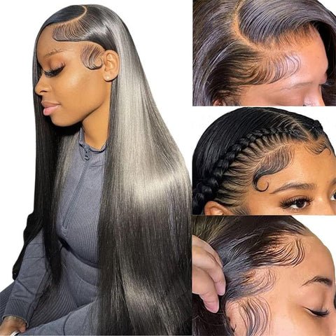 13x4 Lace Front Wigs for Black Women 180% Density Straight Natural Black Lace Wig - Lemoda Hair