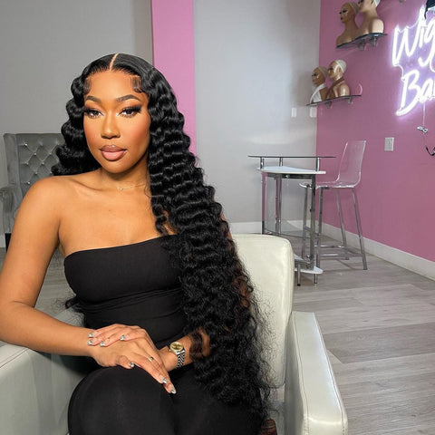 13x4 Lace Frontal with 4 Bundles Deep Wave Peruvian Human Hair - Lemoda Hair