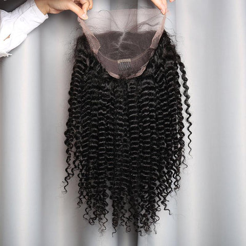 13x4 Transparent Lace Malaysian Virgin Curly Wig With Bleached Invisible Knots 180% Density - Lemoda Hair