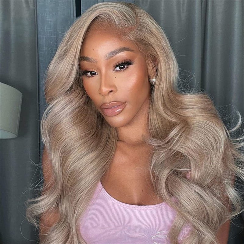 13x6 Body Wave Ash Blonde Transparent Lace Front Wig Human Hair 180%/250% Hair Density - Lemoda Hair