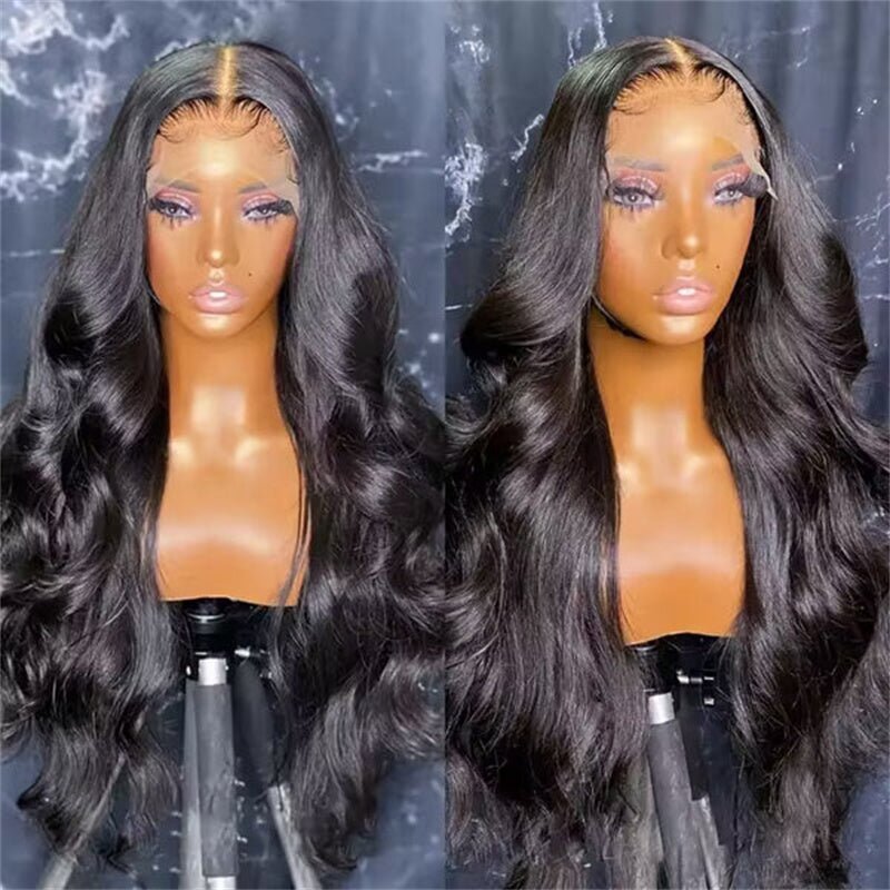 13x6 Body Wave HD Lace Front Wigs Human Hair for Women 180% Density Virgin Human Hair Wig with Baby Hair Natural Black