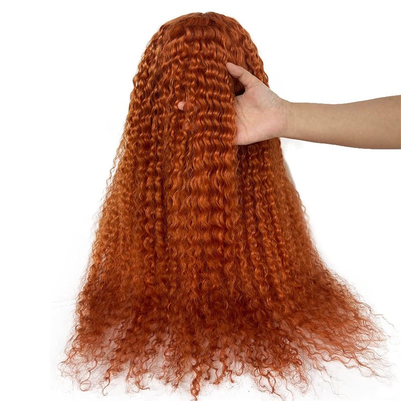 13X6 Ginger Orange Lace Front Wig Curly Wigs Human Hair Pre Plucked With Baby Hair for Women - Lemoda Hair