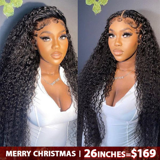 Lemoda 13x6 Real HD Invisible Lace frontal Human Hair Wig 180% Full Density Water Wave