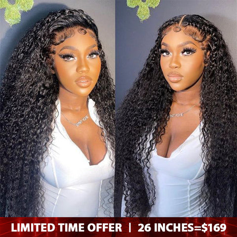 Lemoda 13x6 Real HD Invisible Lace frontal Human Hair Wig 180% Full Density Water Wave