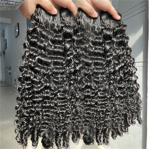 Curly Hair Human Hair 4 Bundles Burmese Pix Curls Bundles Raw Virgin Hair Weave Bundle For Women
