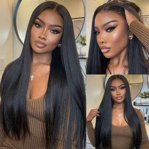 Lemoda Full Lace Human Hair Wigs Straight Wigs Pre Plucked With Baby Hair Natural Hairline