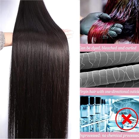 3 Bundles Brazilian Virgin Human Hair Long Weft Straight Long Hair Extension - Lemoda Hair