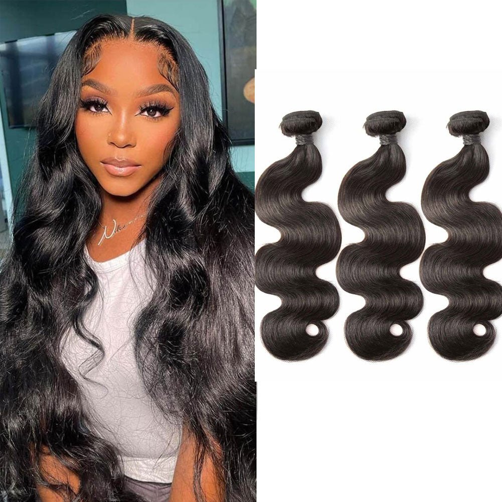 3 Bundles Natural Black Body Wave Brazilian Virgin Hair 10 - 28 inch 3 Pieces Pack - Lemoda Hair