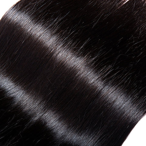 3 Bundles Natural Black Straight Peruvian Human Hair Weaves - Lemoda Hair