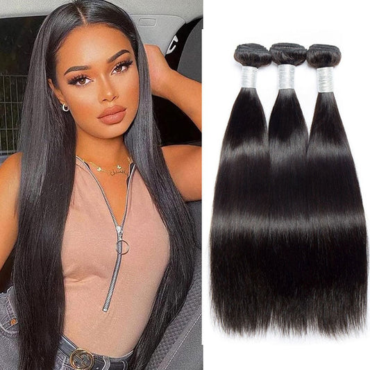 3 Bundles Precious Peruvian 100% human Hair Natural Black Straight Hair Bundles - Lemoda Hair