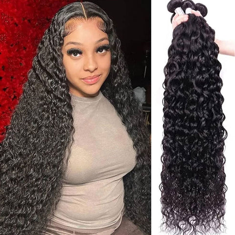 3 Bundles Water Wave Bundles Malaysian Virgin Human Hair Weave - Lemoda Hair