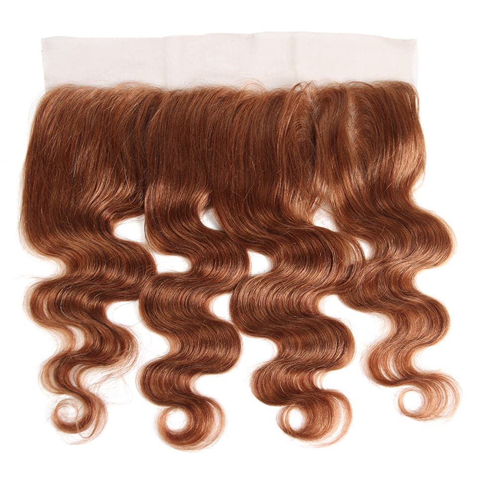 #30 Medium Auburn body wave 3 Bundles With 13x4 Lace Frontal 100% Human Hair - Lemoda Hair