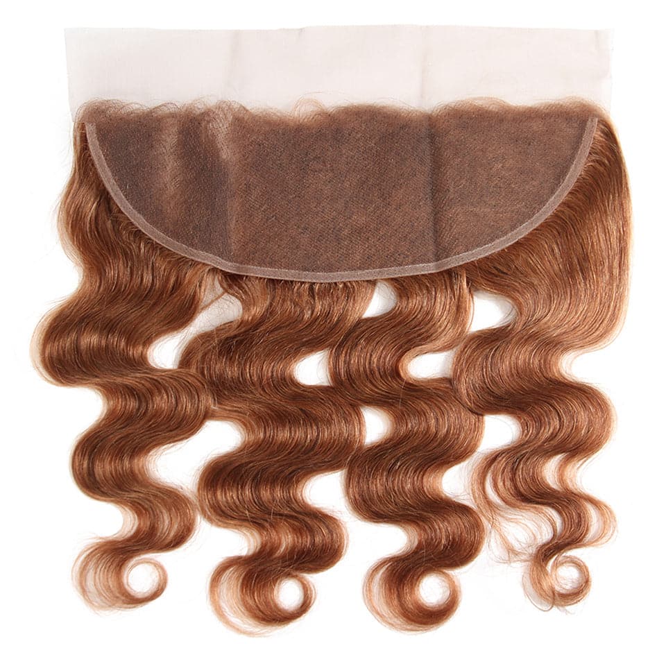 #30 Medium Auburn body wave 3 Bundles With 13x4 Lace Frontal 100% Human Hair - Lemoda Hair