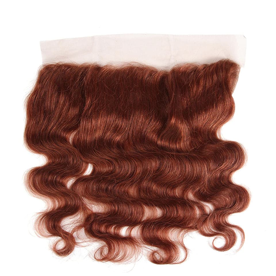 #33 Dark Auburn body wave 3 Bundles With 13x4 Lace Frontal 100% Human Hair - Lemoda Hair