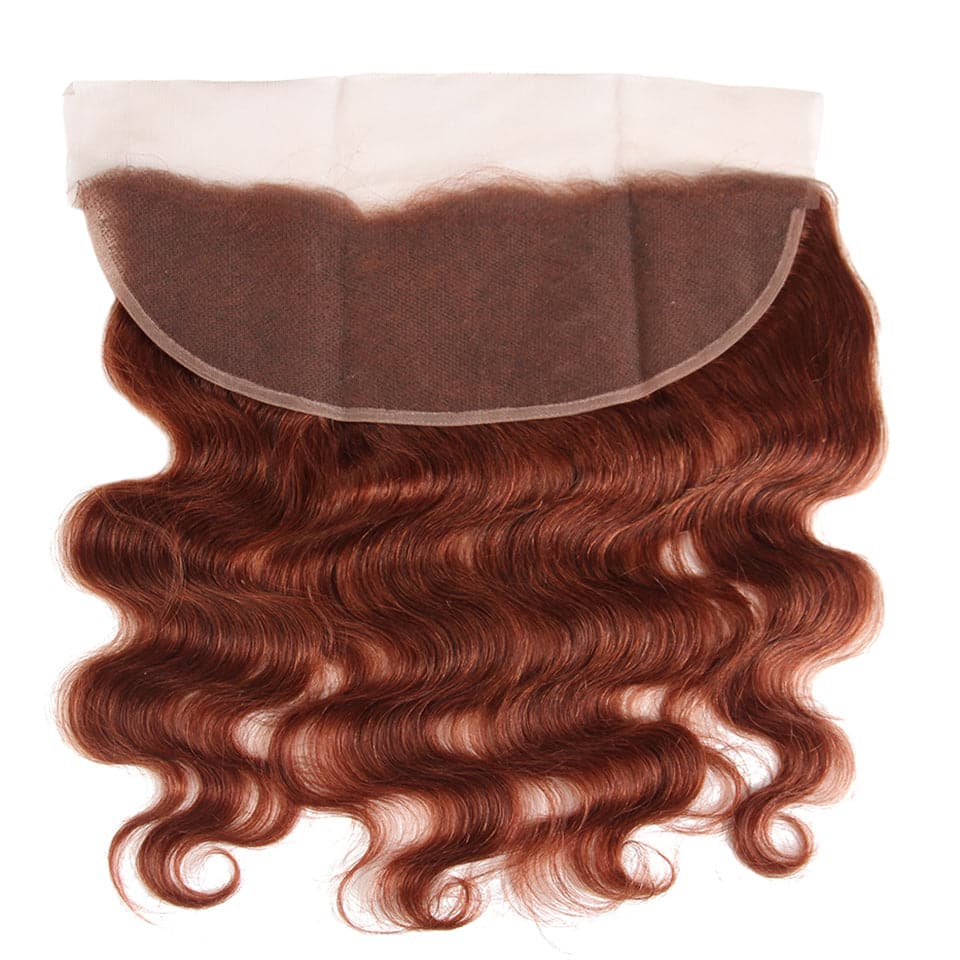 #33 Dark Auburn body wave 3 Bundles With 13x4 Lace Frontal 100% Human Hair - Lemoda Hair