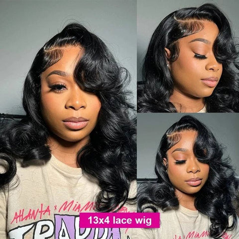 Lemoda Double Drawn Human Hair Wigs Bob Wig 13x4 Lace Front Wig 210% Density Real HD Lace