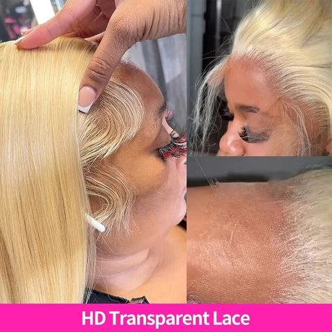 Lemoda 13x4 Lace Front Wig 613 Blonde HD Transparent Lace Straight Hair With Pre-plucked Natural Hairline