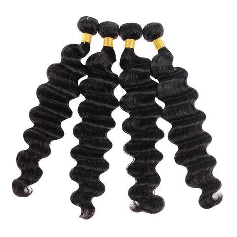 Peruvian Human Hair Virgin Loose Deep Wave 4 Bundles 