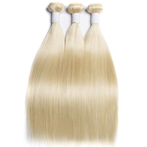 3PCS 613 Blonde Hair Weave Bundles 12 - 30 Inch Straight Peruvian Remy Human Hair - Lemoda Hair