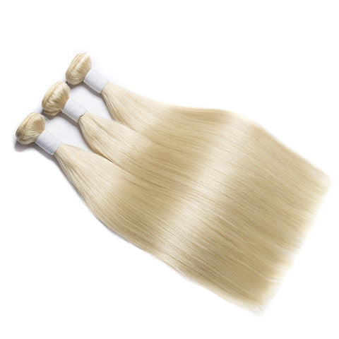 3PCS 613 Blonde Hair Weave Bundles 12 - 30 Inch Straight Peruvian Remy Human Hair - Lemoda Hair