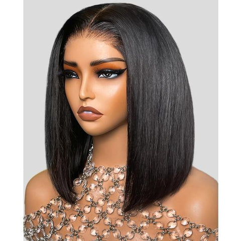 Lemoda Double Drawn Human Hair Wigs Bob Wig 13x4 Lace Front Wig 210% Density Real HD Lace