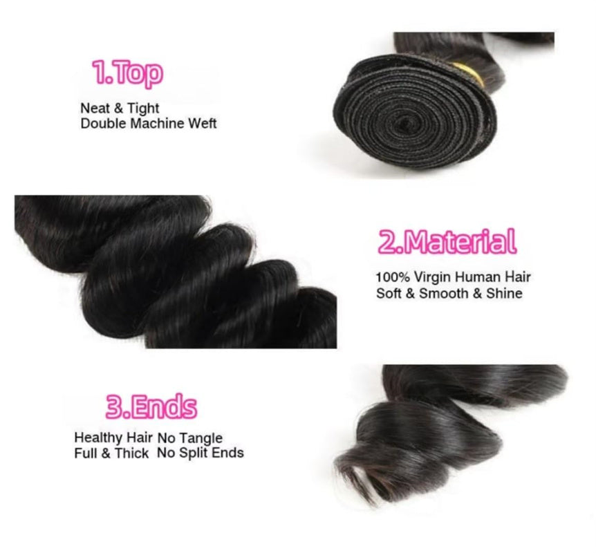 Lemoda Loose Wave Hair Weave Human Hair 1 Bundle 12-32 inches