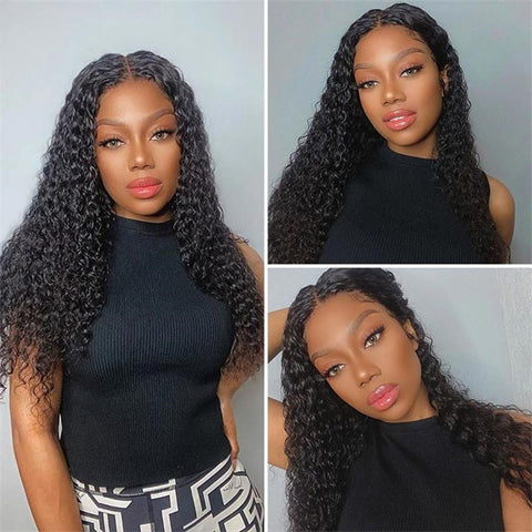  Kinky Curly 13x4 HD Lace Frontal Wigs Human Hair 
