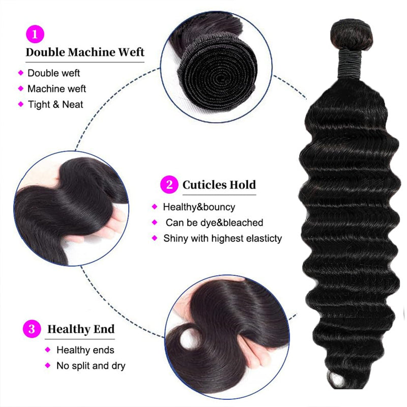 Loose Deep Wave Peruvian Hair Bundles Human Hair Extensions 1 Bundles