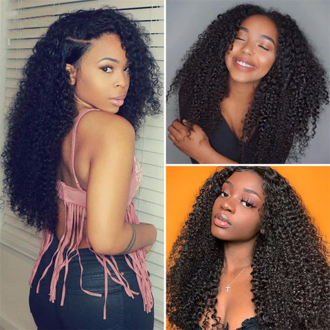 Kinky Curly Hair 4 Bundles With 4x4 Lace Closure Virgin Human Hair