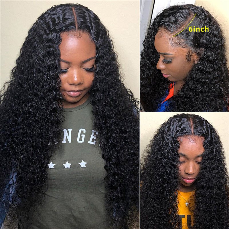 6x6 Curly Lace Closure Wigs Transparent Lace Front Wigs 100% Human Hair Wigs With Baby Hair 180% Density - Lemoda Hair