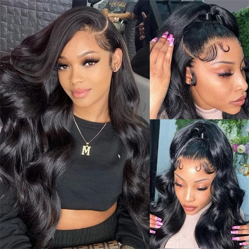 6x6 Lace Closure Wigs Body Wave Human Hair Transparent Lace Pre Plucked 12A Virgin Human Hair Wigs For Women - Lemoda Hair