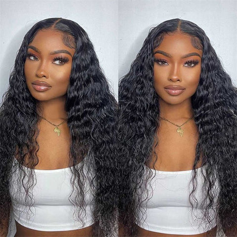 6x6 Water Wave Lace Closure Wigs Human Hair Pre Plucked Transparent Lace Frontal Wigs Human Hair with Baby Hair for Women