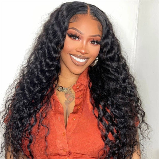 6x6 Water Wave Lace Closure Wigs Human Hair Pre Plucked Transparent Lace Frontal Wigs Human Hair with Baby Hair for Women