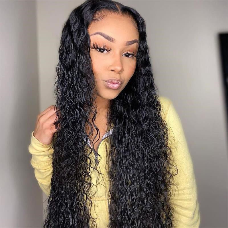 6x6 Water Wave Lace Closure Wigs Human Hair Pre Plucked Transparent Lace Frontal Wigs Human Hair with Baby Hair for Women