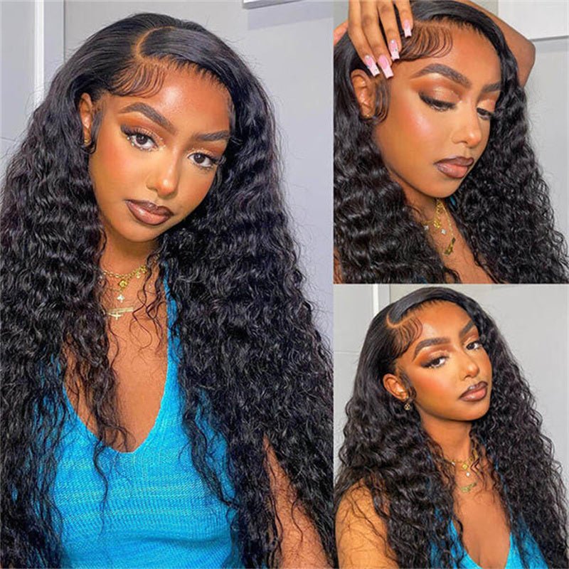 6x6 Water Wave Lace Closure Wigs Human Hair Pre Plucked Transparent Lace Frontal Wigs Human Hair with Baby Hair for Women