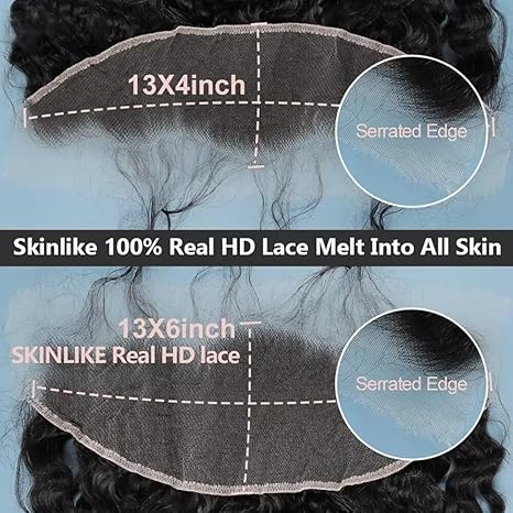 Lemoda Natural Black 13x6 HD Transparent Lace Frontal Pre-plucked Kinky Straight