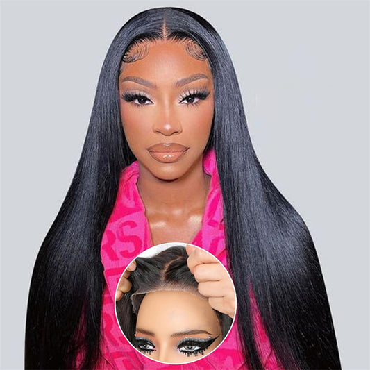 6x6 Transparent Lace Closure Wigs Straight Wig 