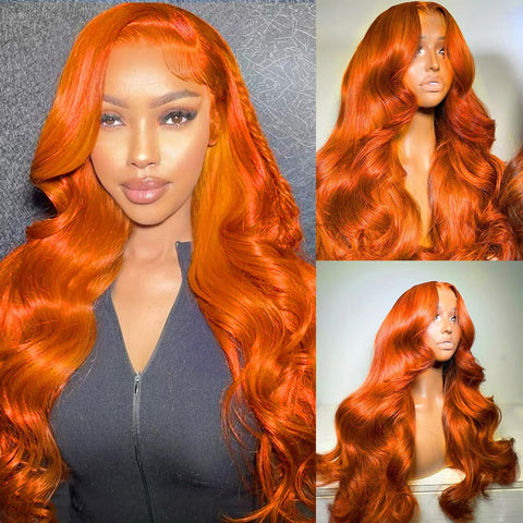 Ginger Orange Lace Front Wigs 13x6 Body Wave Frontal Wigs 