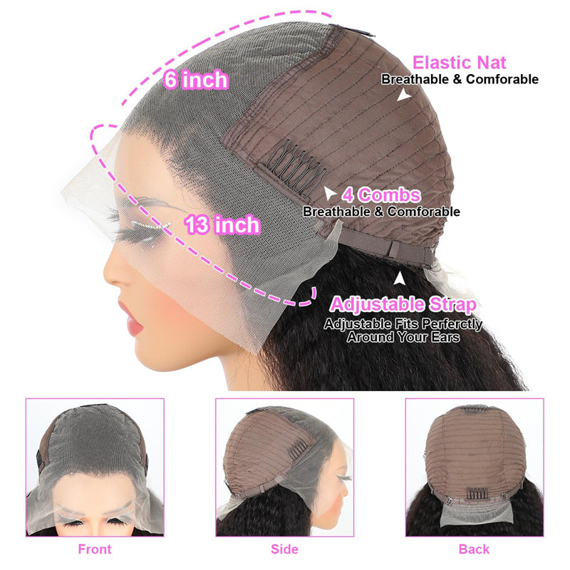 Kinky Curly 13x6 Transparent Lace Front Wigs 
