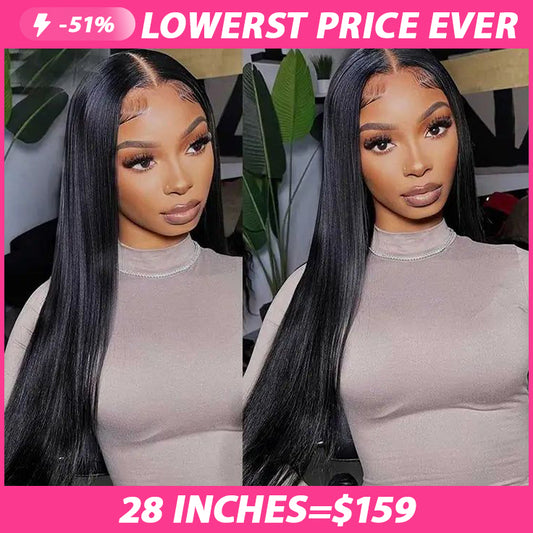 Lemoda 13X6 Lace Frontal Wigs Human Hair Transparent Lace Straight Long inches Brazilian Virgin Hair