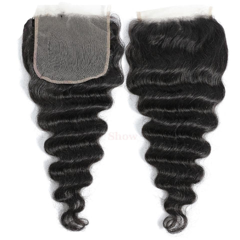 Peruvian Human Hair Virgin Loose Deep Wave  4x4 Lace Closure
