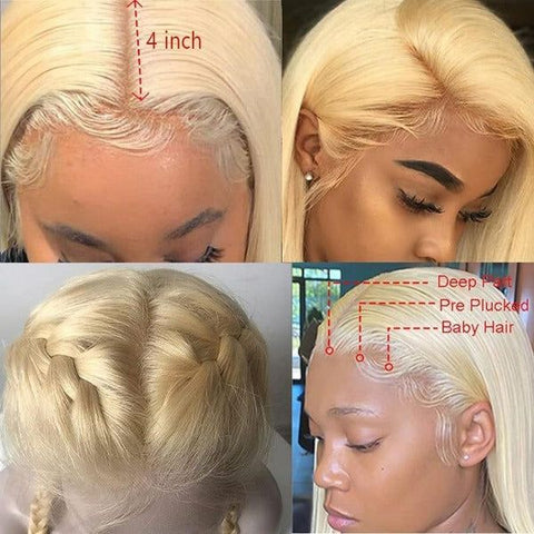 Lemoda 13x4 Lace Front Wig 613 Blonde HD Transparent Lace Straight Hair With Pre-plucked Natural Hairline