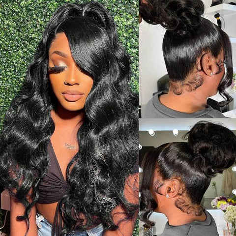 Lemoda Full Lace Human Hair Wigs Body Wave Wigs Pre Plucked Natural Hairline with Baby Hair