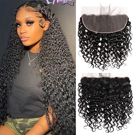 Lemoda 13x6 HD Transparent Lace Frontal Ear to Ear Water Wave Natural Black